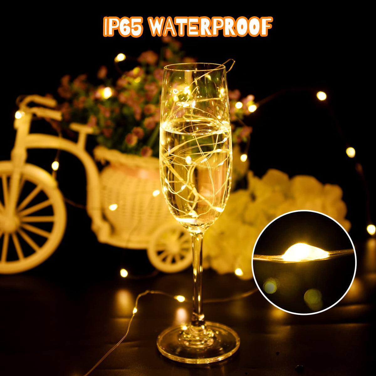 cshare Halloween Decoration Lights,Orange Fairy Lights, 3m 9.8ft 30 LED Halloween Decor String Lights Micro Silver Wire Battery Operated for Autumn Door Window Party Fall Decor.