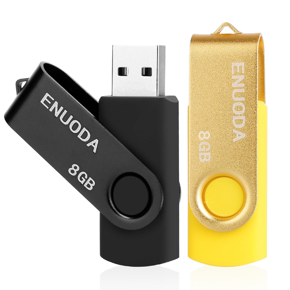 ENUODA Memory Stick 128GB USB 2.0 Flash Drives Swivel Design Storage Thumb Drive Pen Drive (Black)
