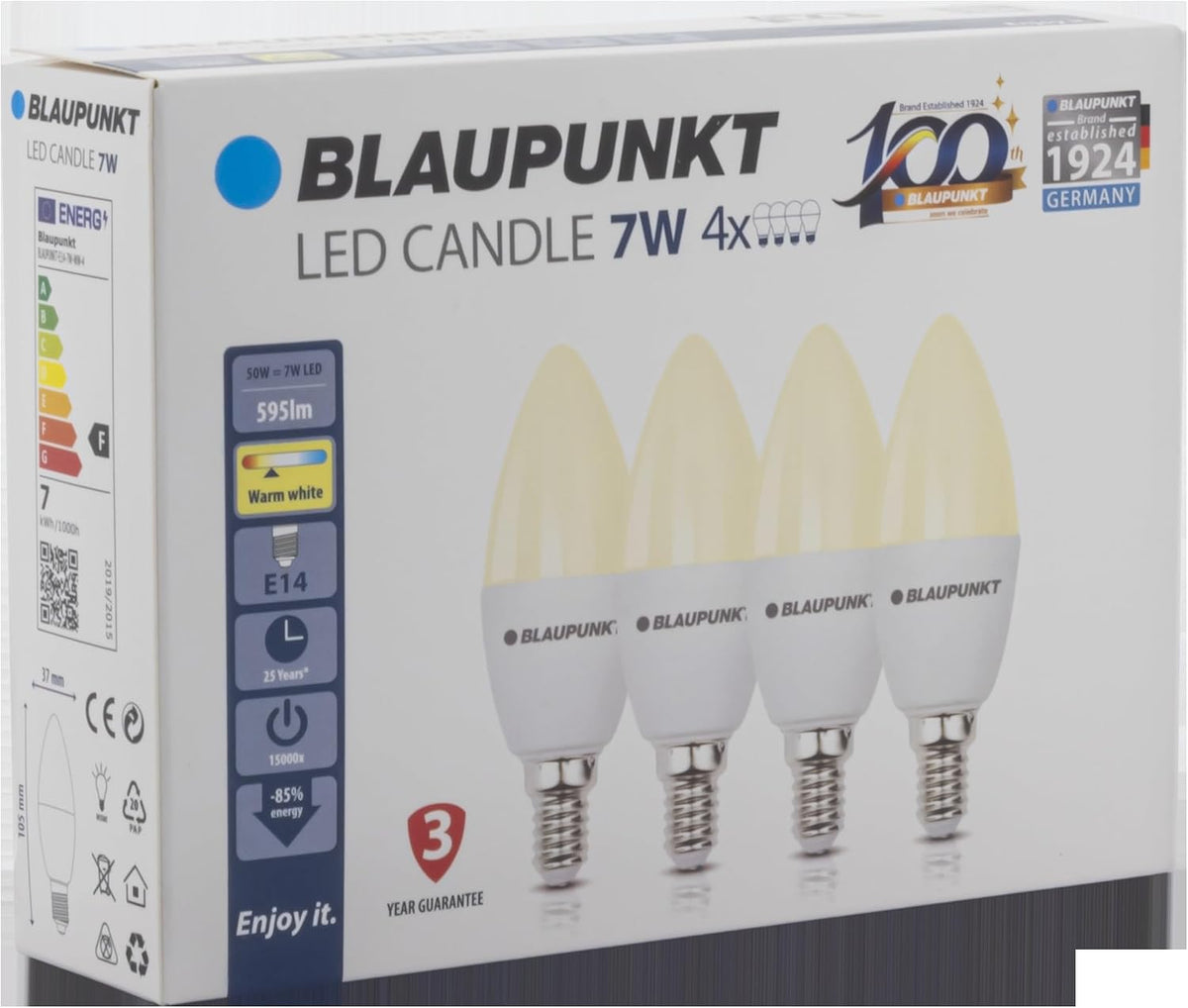Blaupunkt E14 LED Light Bulb Candle Shape – 10W (Equivalent to 80W - 100W), 820 Lumens, 4000K Neutral White LED – Non‑Dimmable, E14 Screw Base, Energy‑Efficient Home Lighting – Pack of 1