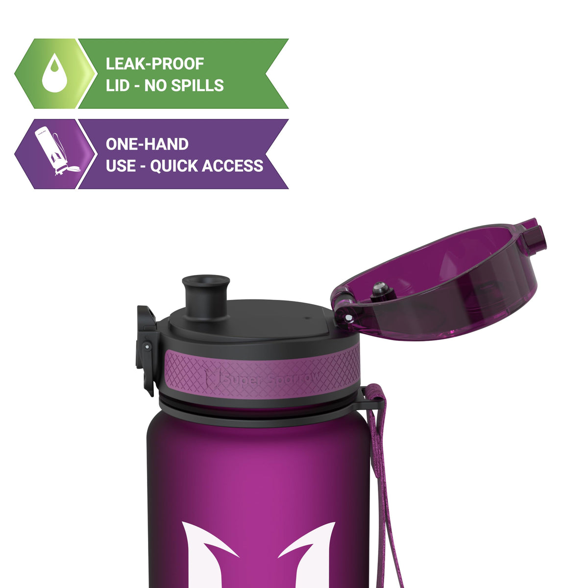 Sparrow Water Bottle 500ml/750ml/1L BPA-Free Tritan Drinks Bottle One-Click