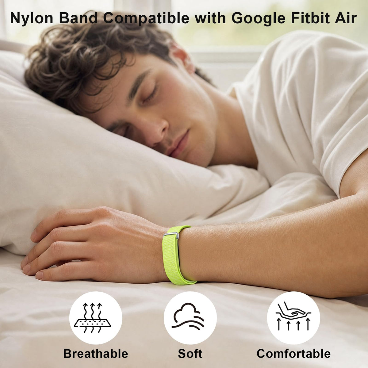 Compatible with Google Fitbit Air Strap Nylon Loop Sport Replacement Band
