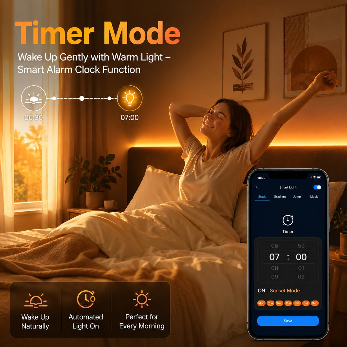 20M RGB LED Strip Lights for Bedroom, Music Sync Colour Changing LED Tape with Bluetooth App & Remote, 16M Colours, Dimmable, Timing Mode, Self-Adhesive for Home Party Kitchen Christmas Decor
