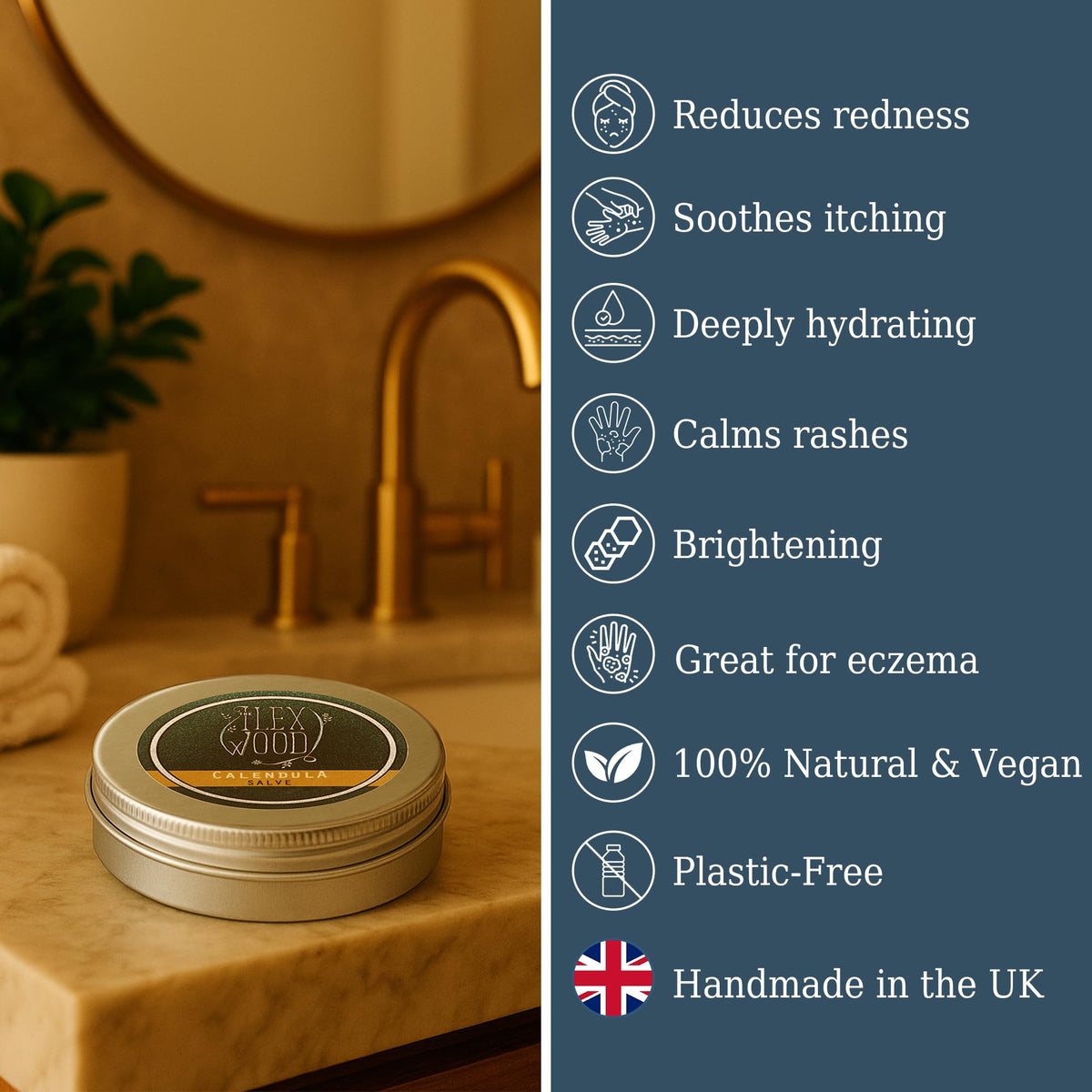 The Ilex Wood - Herbal Salve Gift Set - 100% Natural Handmade, Cruelty & Plastic Free. Skin irritation, scrapes, bites, stings soothes rashes, itching, dry skin, eczema, chapped hands. 3 x 100ml