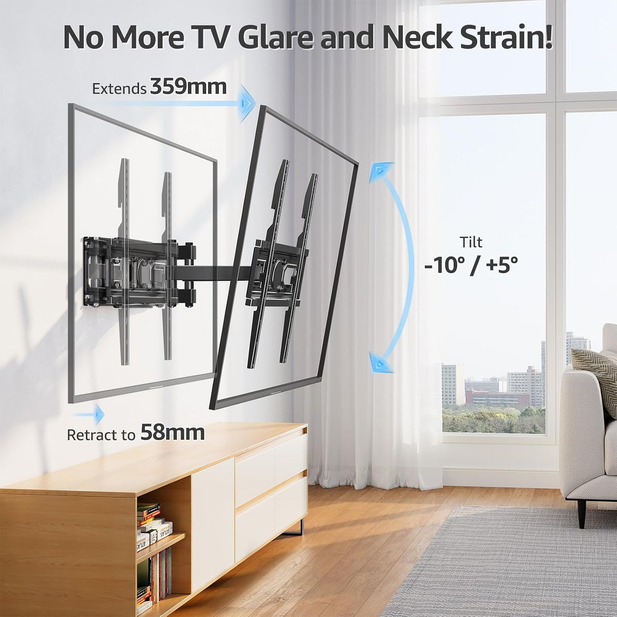 MOUNTUP TV Wall Bracket for Most 26-70 Inch LED, LCD, OLED Flat & Curved TV