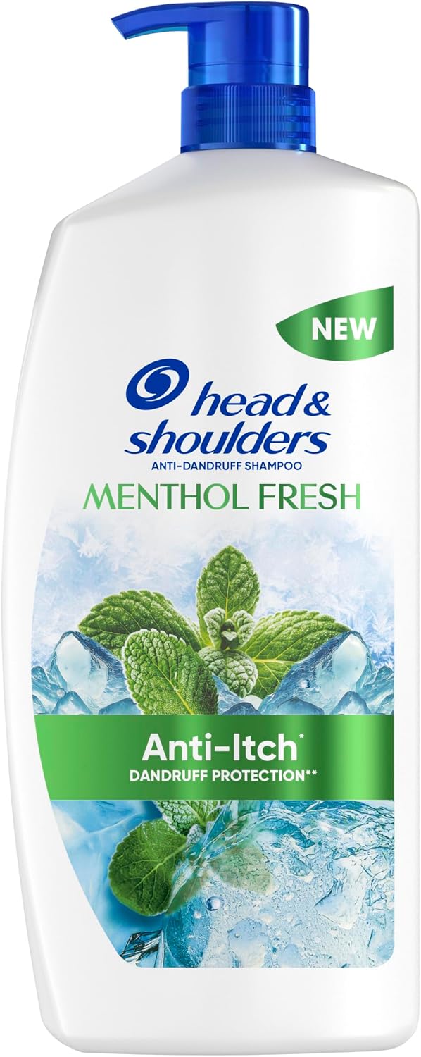 Head & Shoulders Menthol Fresh Anti-Dandruff Shampoo for itchy scalp 1000ml. With Extra Cooling Effect. Works Against Causes Of Dandruff Oil And Itch From The 1st Wash