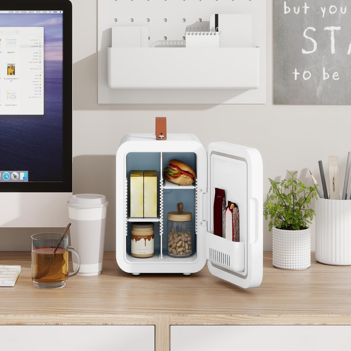 4 Liter Mini Fridge for Bedrooms, Portable Beauty Refrigerator
