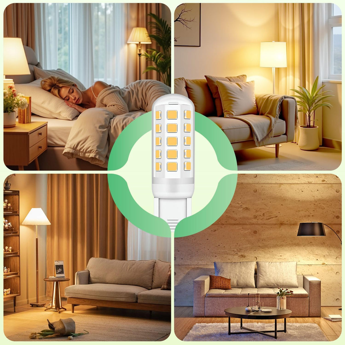 G9 Led Bulbs Warm White 6-Pack, 3W 510 Lm 3000 Kelvin G9 Led Light Blubs, Equivalent to 30-40W Halogen, 220-240V No Flicker Non-Dimmable Energy Saving, for Home Lighting Decor [Energy Class C]