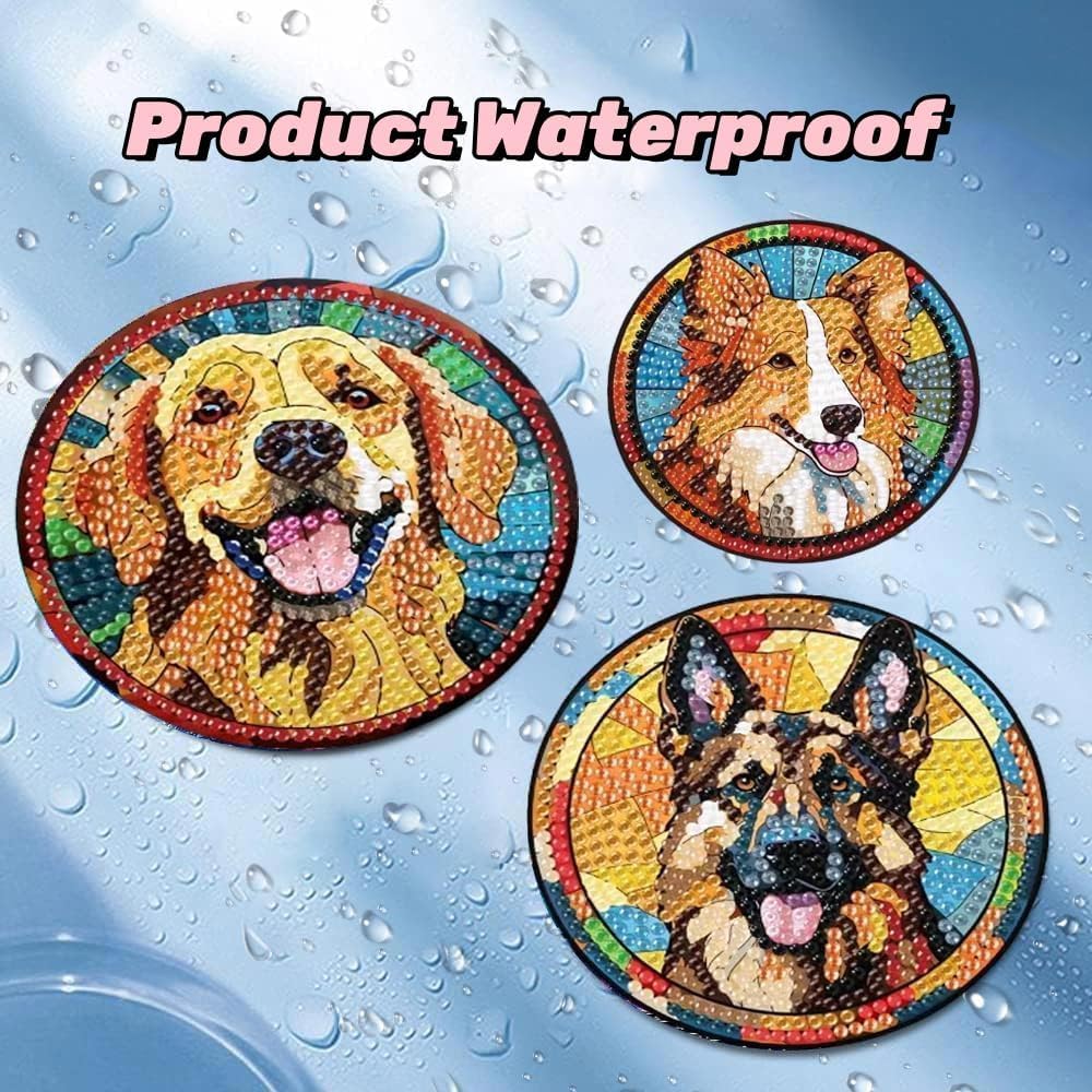 8 Pcs Flowers Diamond Art Coasters Kits for Adults Begainners,Full Drill Diamond Painting Coasters Kit with Holder,DIY Gem Painting Craft Kits for Adults Supplies Gift (Flowers).