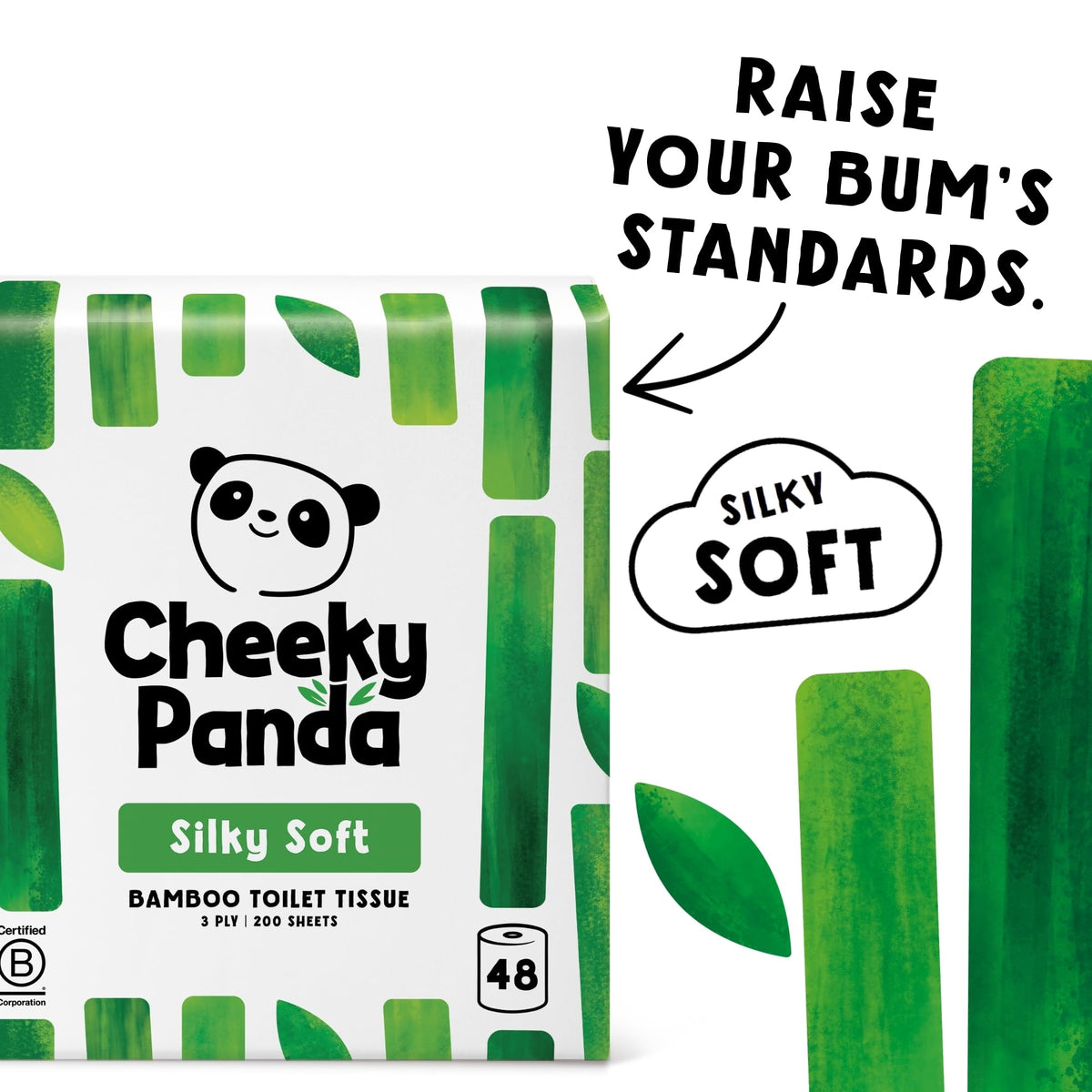 The Cheeky Panda Bamboo Toilet Paper – 9 Rolls of Toilet Paper | Plastic Free Packaging and Sustainable Toilet Tissue | 100% Compostable