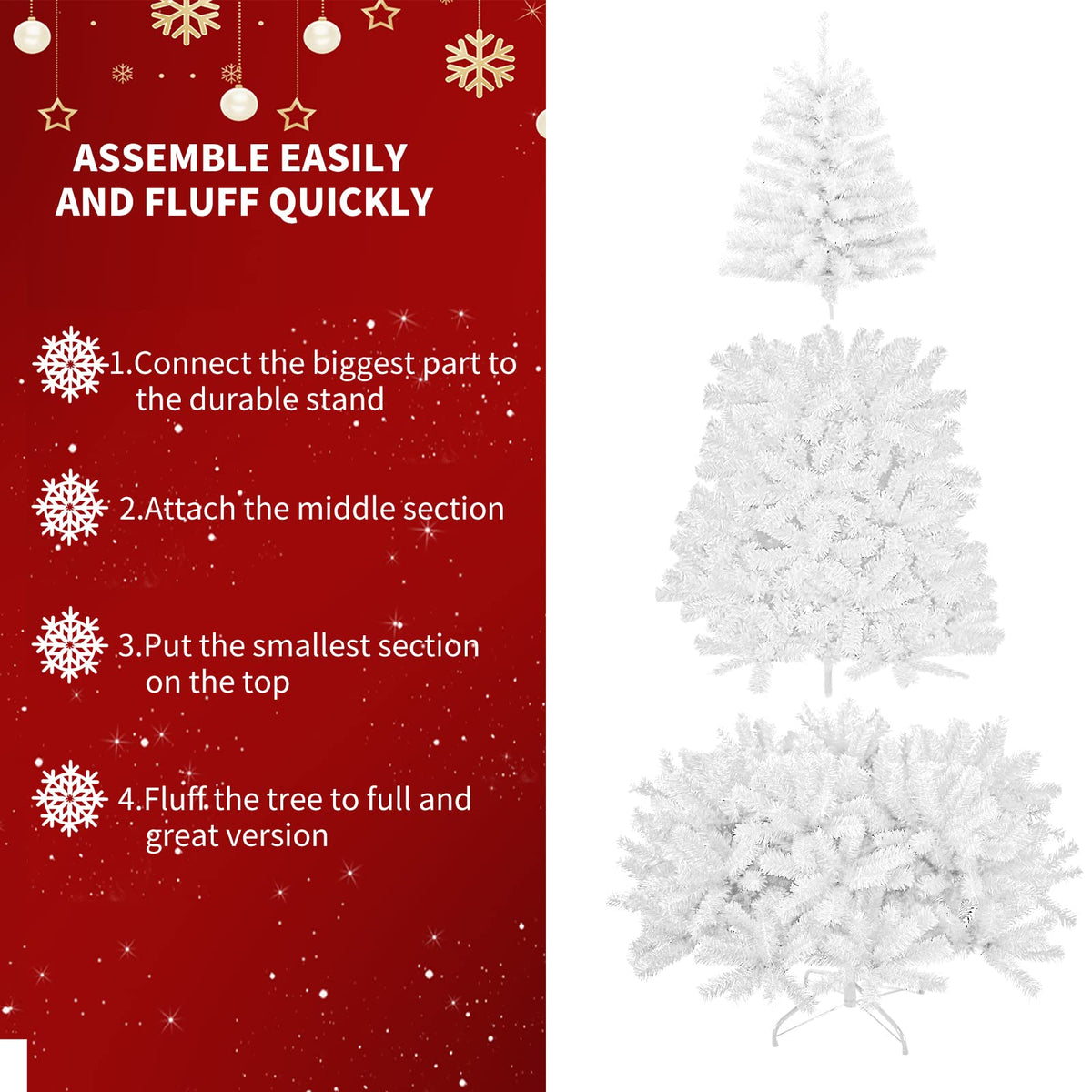 7ft Premium Christmas Tree 1432 Branch Tips Green Xmas Trees Bushy Artificial Christmas Tree Pine Tree with Metal Stand Easy to Assemble Realistic Spruce Branches Christmas Tree for Indoor and Outdoor