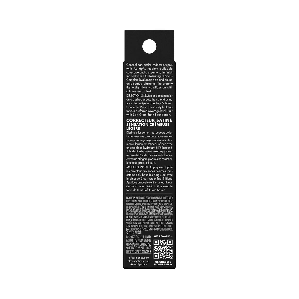 e.l.f. Soft Glam Satin Concealer, Medium Coverage for Blemishes & Under-Eye, Crease-Resistant, Long-Lasting, Vegan & Cruelty-Free, 10 Fair Cool