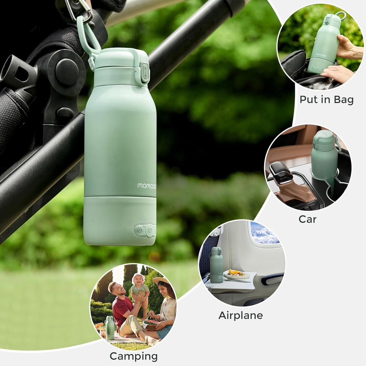 Momcozy Portable Bottle Warmer for Breast Milk & Water, Dual Fast Heating