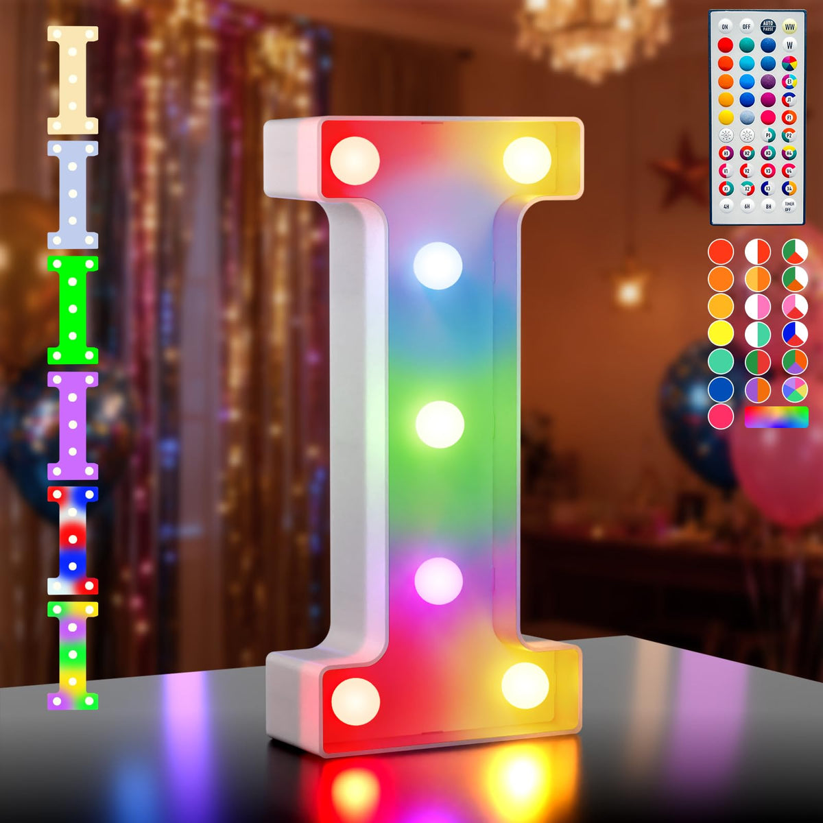 Ledido Pink Glitter Light Up Number 80 for 80th Birthday Decorations