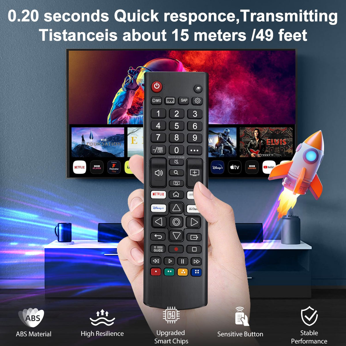 Replacement Hisense TV Remote Control for Hisense VIDAA 4K UHD FHD QLED LED LCD HDTV Smart TV Remote Replacement with 12 Shortcut Buttons, No Setup Required