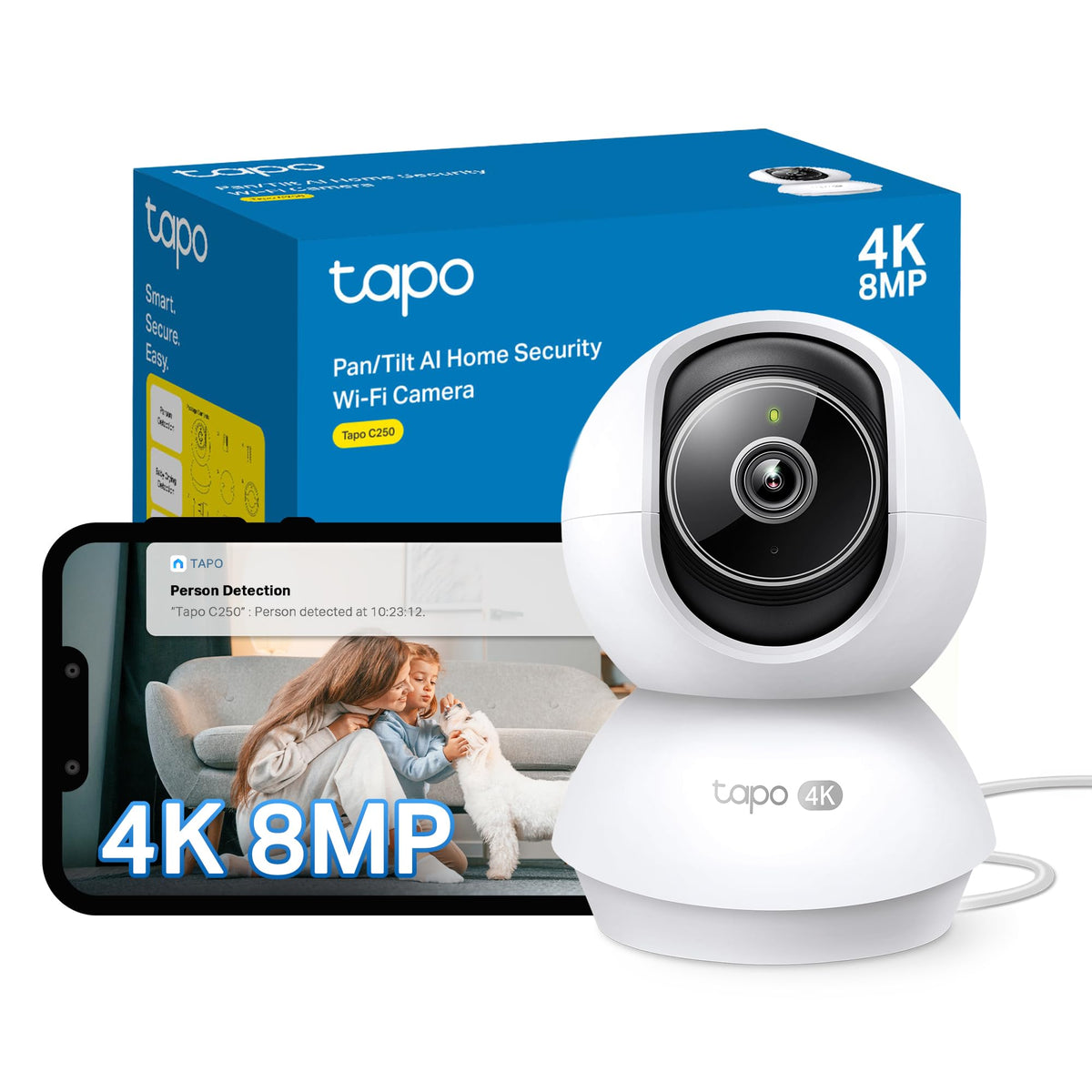 Tapo C200 Full HD Pan/Tilt Indoor Security Camera Pet Camera House Security