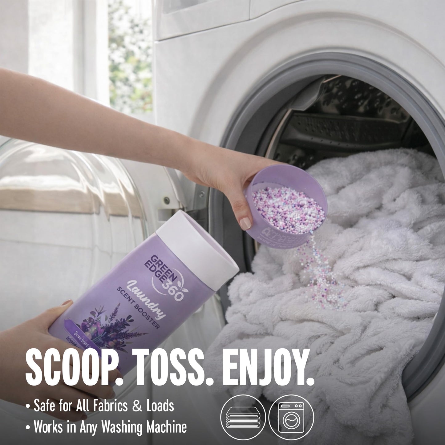 Green Edge 360 Long Lasting in Wash Scent Booster Beads 750g Premium Natural Laundry Perfume Plastic Free Scent Beads Biodegradable Eco Friendly (Forest Fresh)