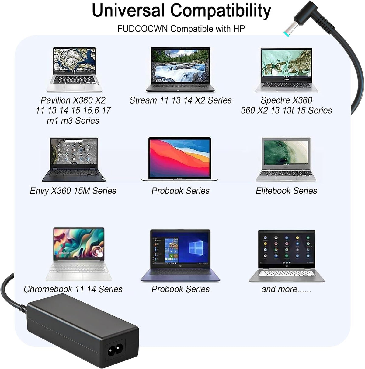 45W 19.5V 2.31A Laptop Charger Compatible with HP Stream 11 13 14 Pavilion 11 13 15(4.5mm x 3mm)
