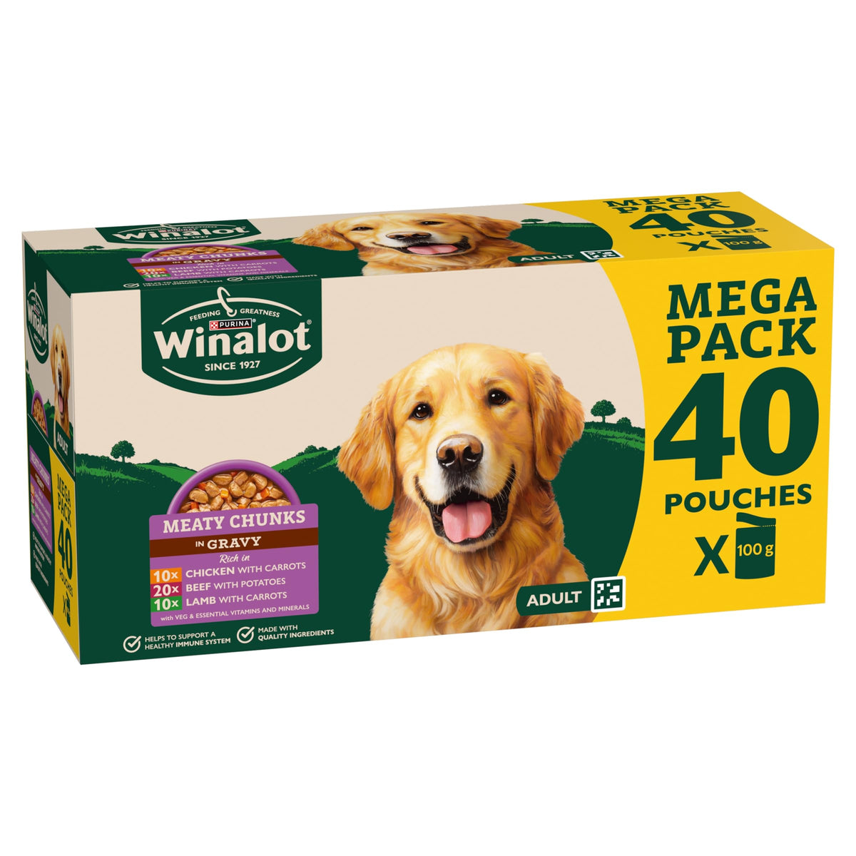 WINALOT Sunday Dinner Mixed in Gravy Wet Dog Food Pouches 40x100g