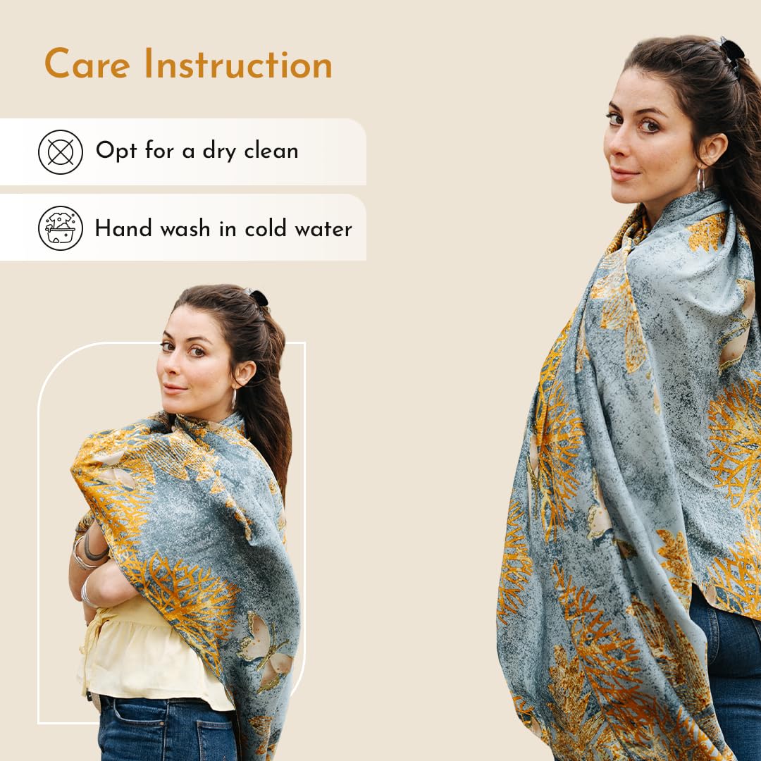 Trillion London® Silk Shawl Birthday Gifts for Women - Designer Silk Scarf