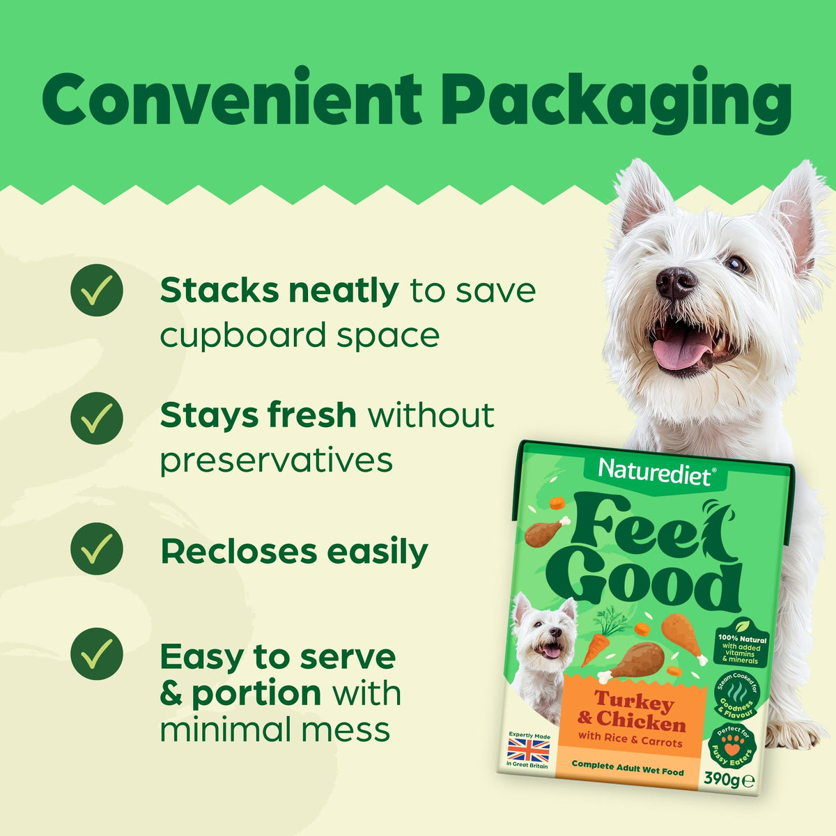 Naturediet Feel Good Wet Dog Food Selection Pack, 390g x 16 Cartons