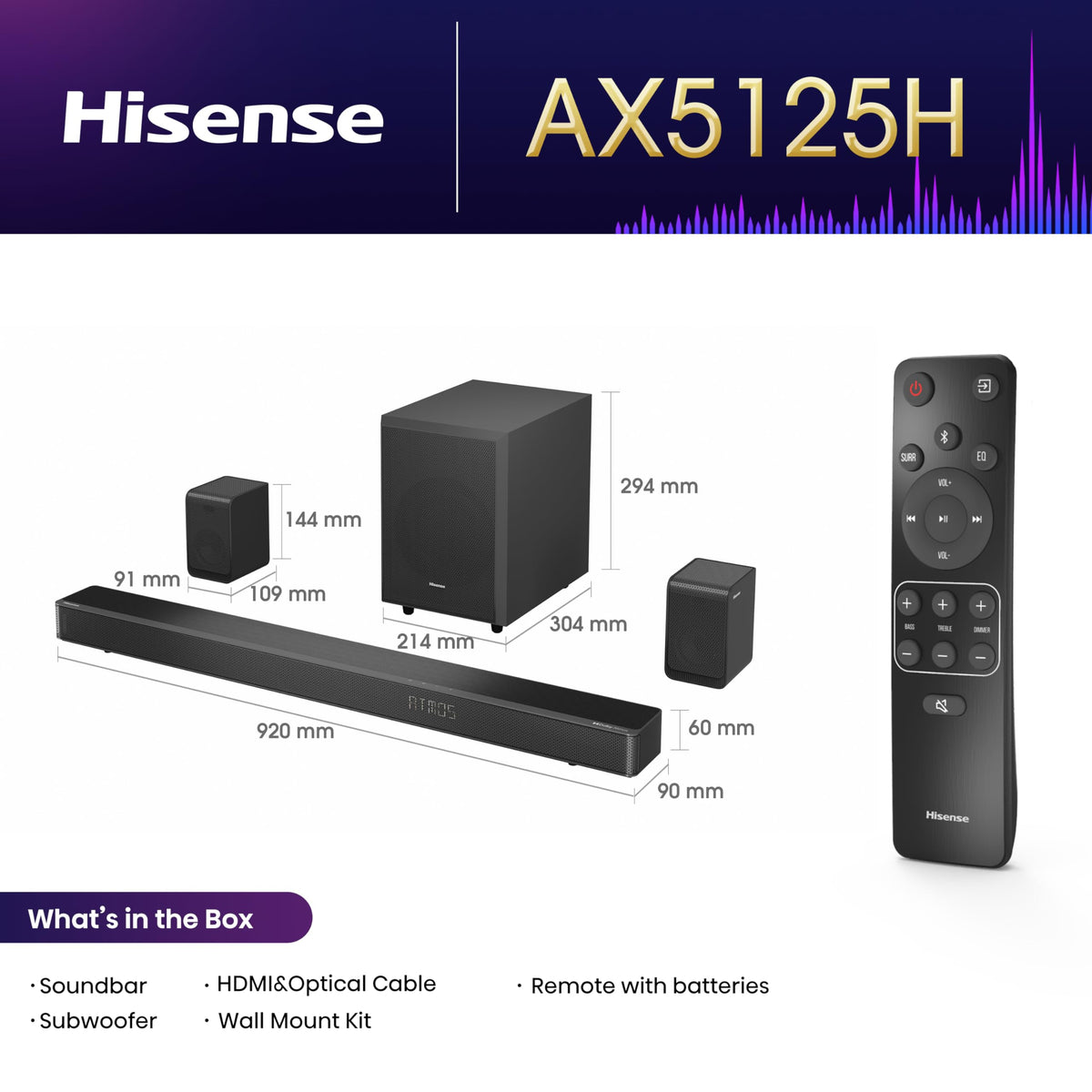 Hisense HS2000 2.1 CH All-In-One Soundbar for TV