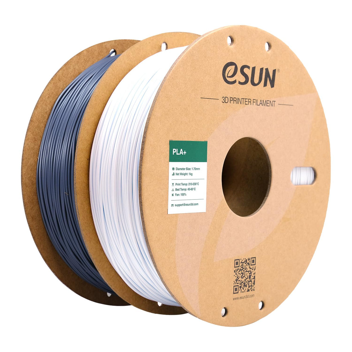 eSUN PLA+ 3D Printing Filament 1KG(2.2lbs), Enhanced Toughness, Cold White