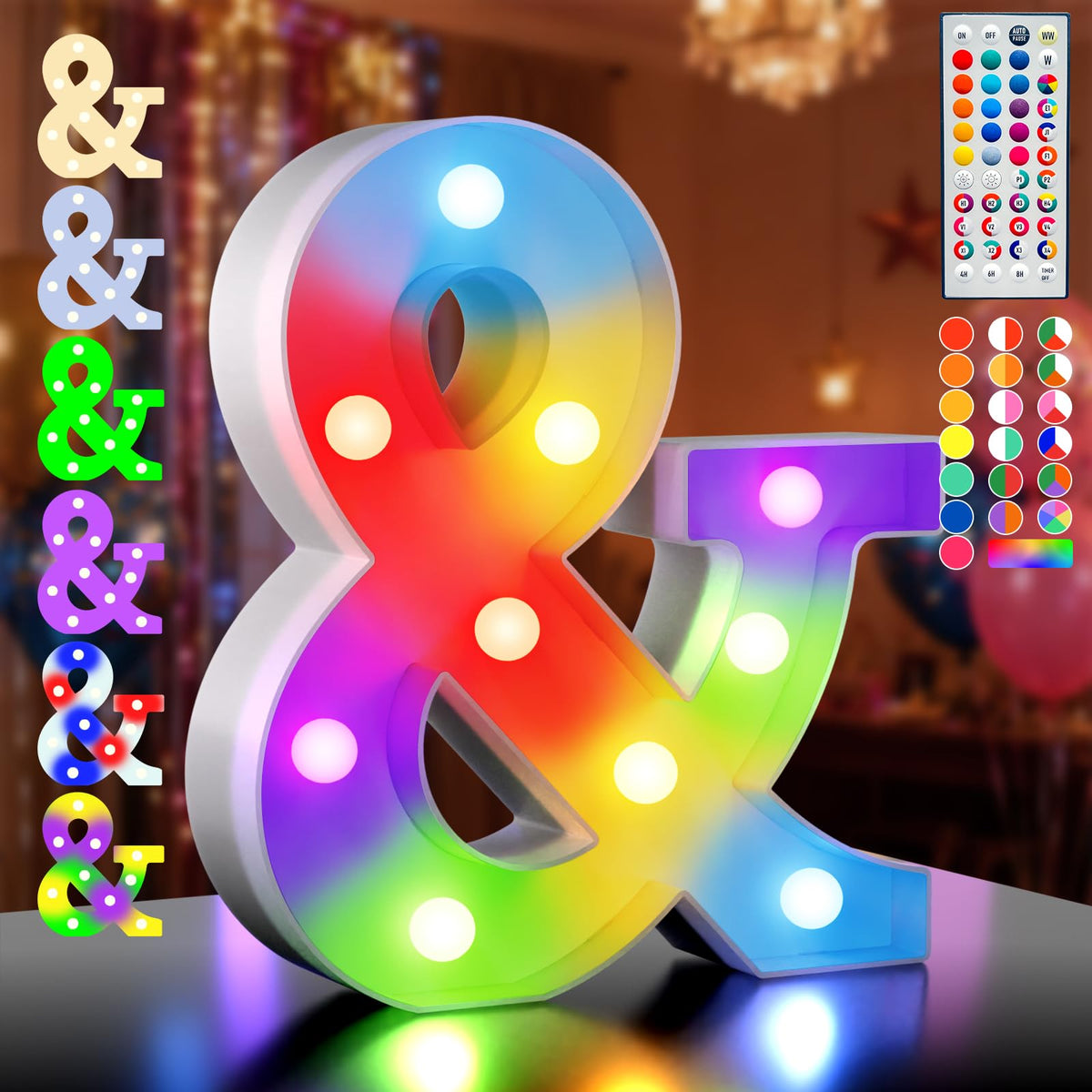 Ledido Pink Glitter Light Up Number 80 for 80th Birthday Decorations