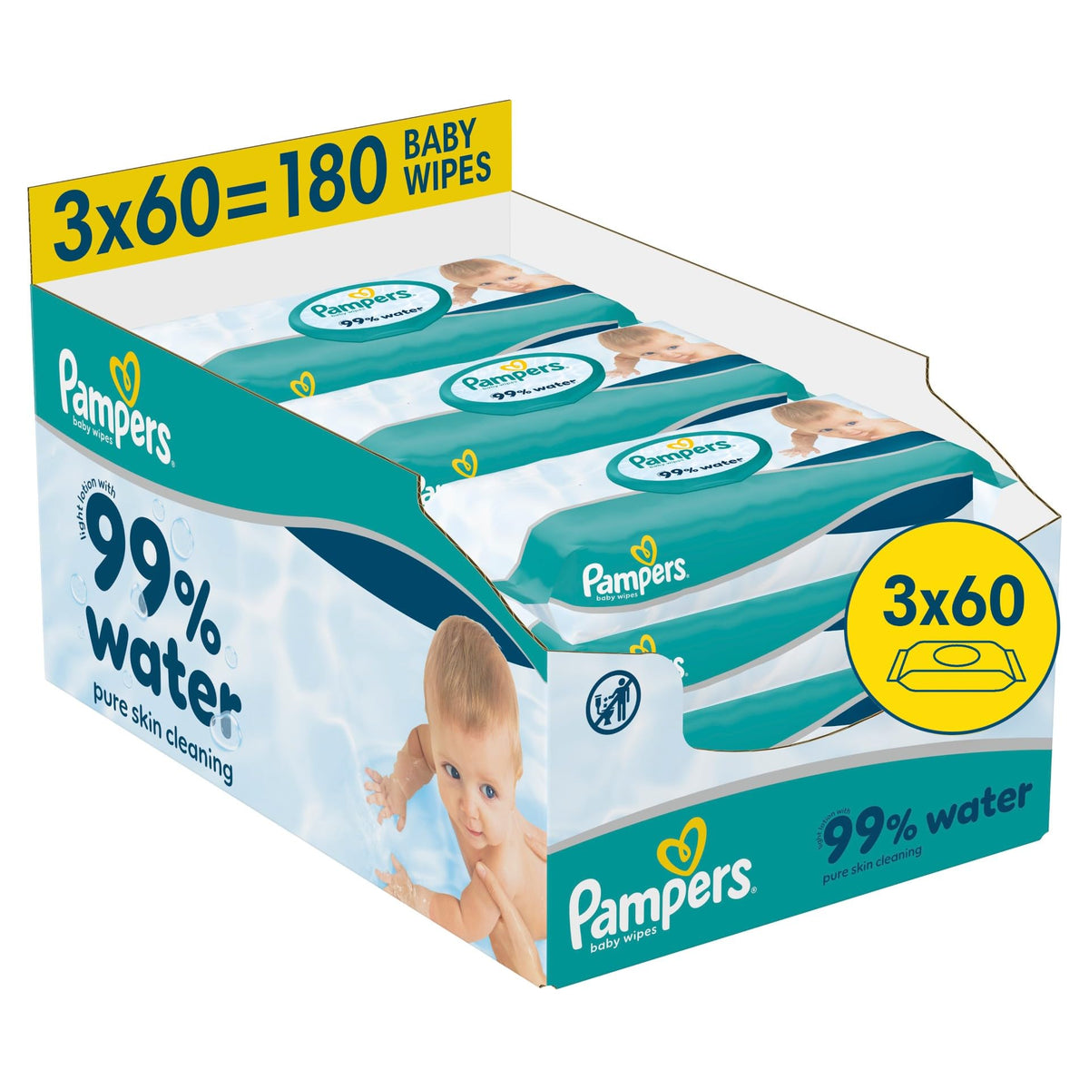 Pampers 99% Water Baby Wipes, 720 Count