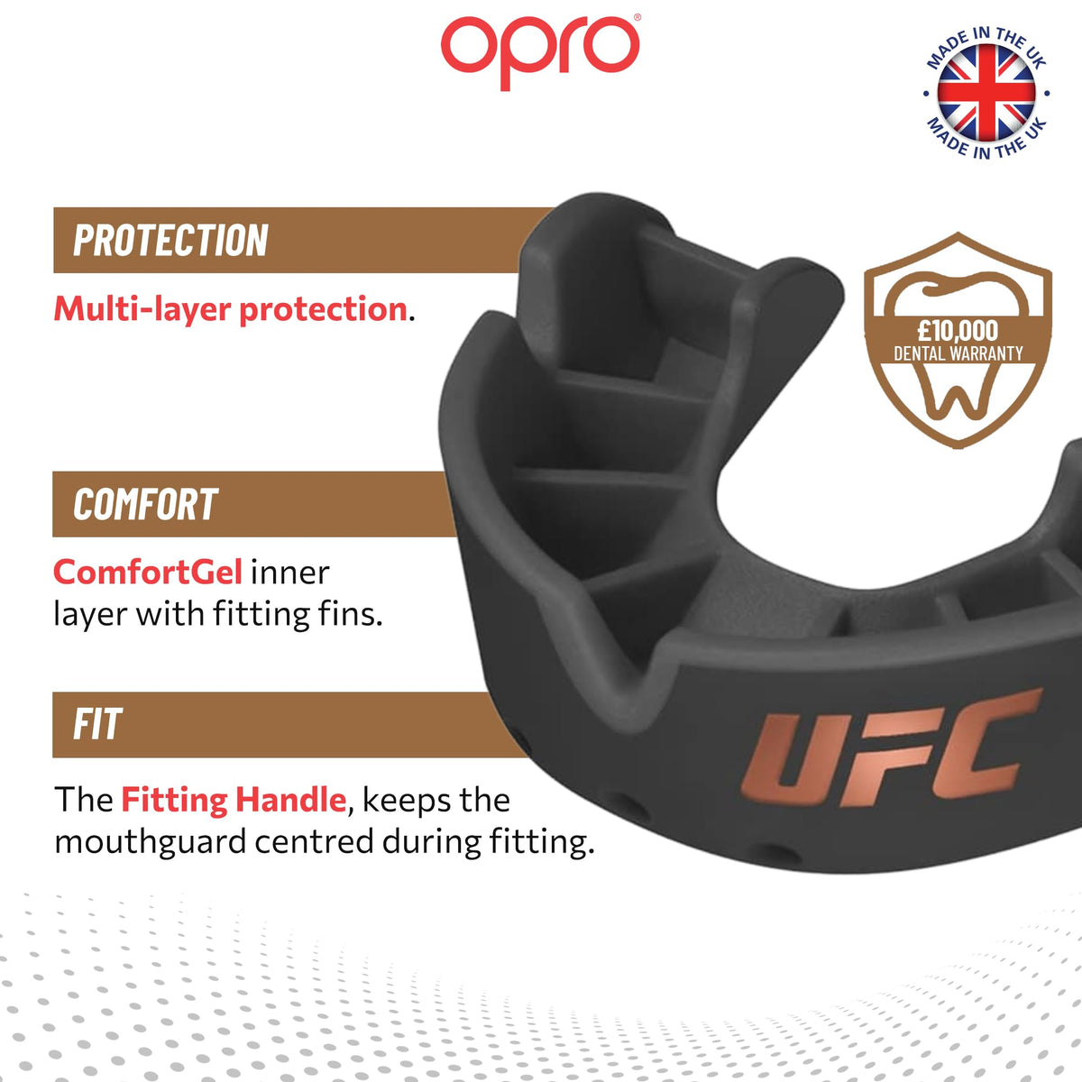 OPRO Bronze Level Mouthguard Essential Fit – Gum Shield Adult and Kids – OPRO Mouth Guard Boxing and MMA, Easy Self-Fit Gum Shield Rugby and Hockey – Enhanced Protection with Dental Warranty