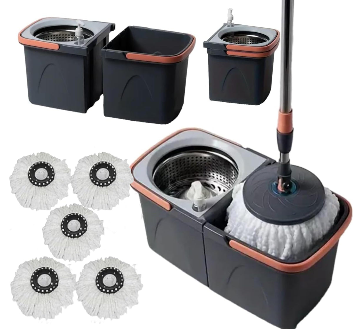 MOP AND BUCKET (3 HEADS ONLY)