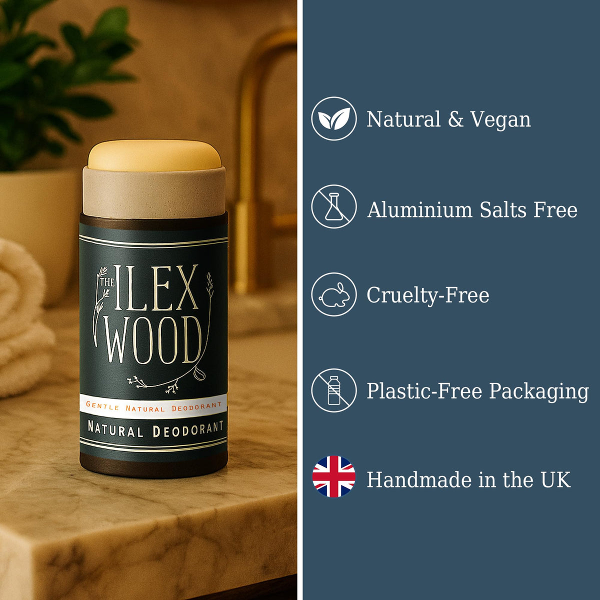The Ilex Wood Natural Deodorant Stick - Ylang Ylang & Cedarwood - 70ml
