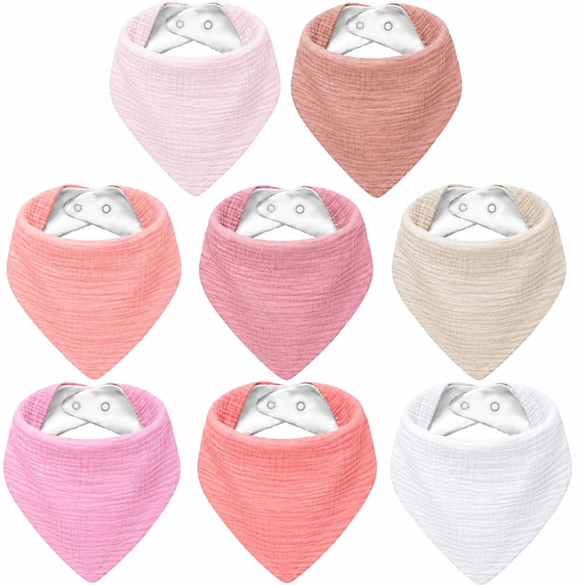 NISXABEBE Muslin Baby Bibs 6 Pack Dribble Bandana Bibs Cotton Drool Bibs for Teething Soft and Absorbent with Adjustable Snaps