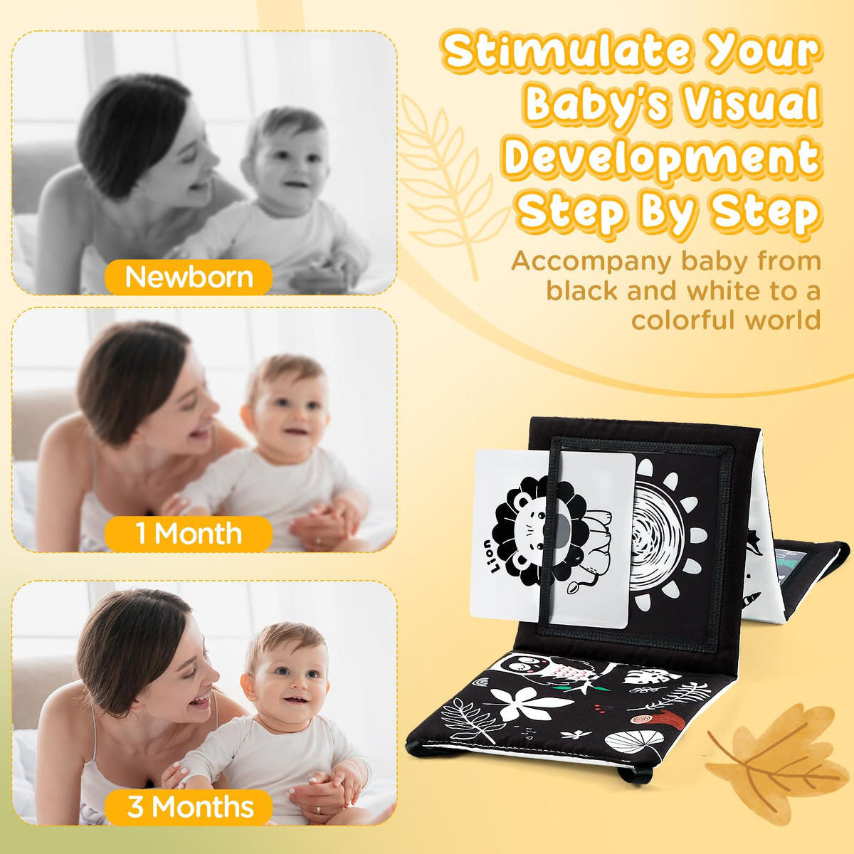 URMYWO Baby Toys, Black and White Sensory Toys Brain Development