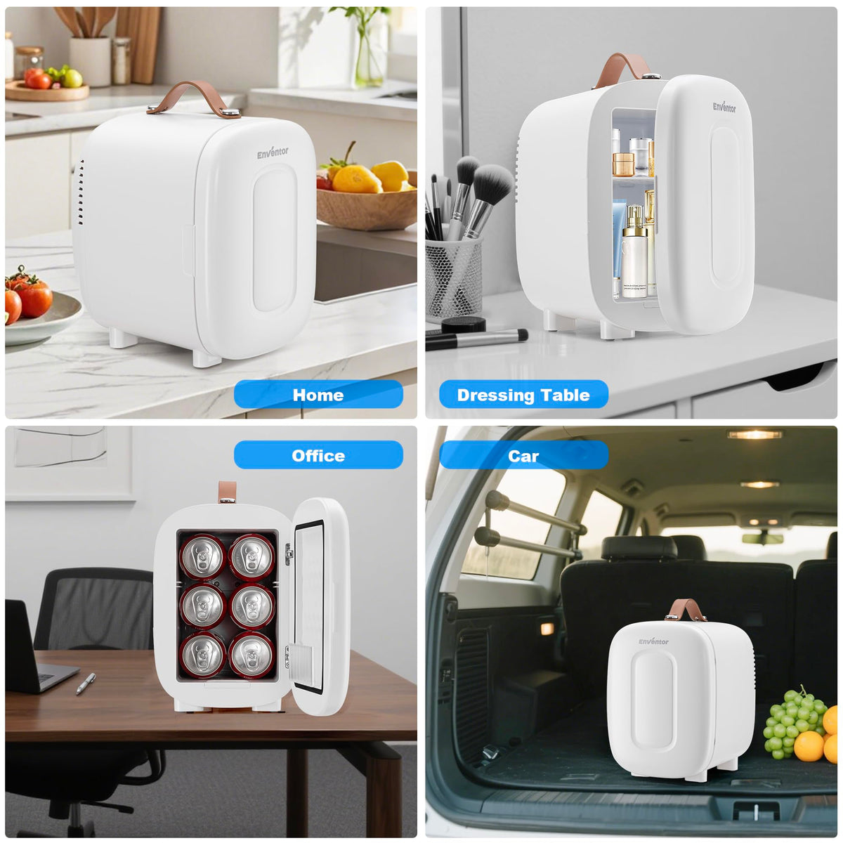 Enventor Mini Fridge 4 Litre/ 6 Can, Portable Cooler and Warmer, AC+12V DC