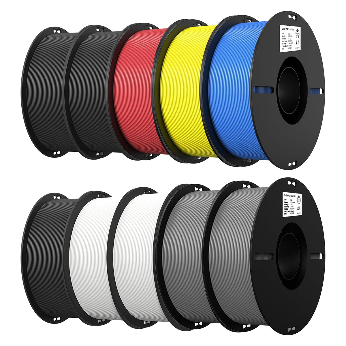 Creality Ender PLA 3D Printer Filament 1.75mm, 4 Packs 1KG Spool(2.2lbs), Dimensional Accuracy +/-0.03mm, No Clogging & Bubbles, Fits for Most FDM 3D Printers (White*4KG)