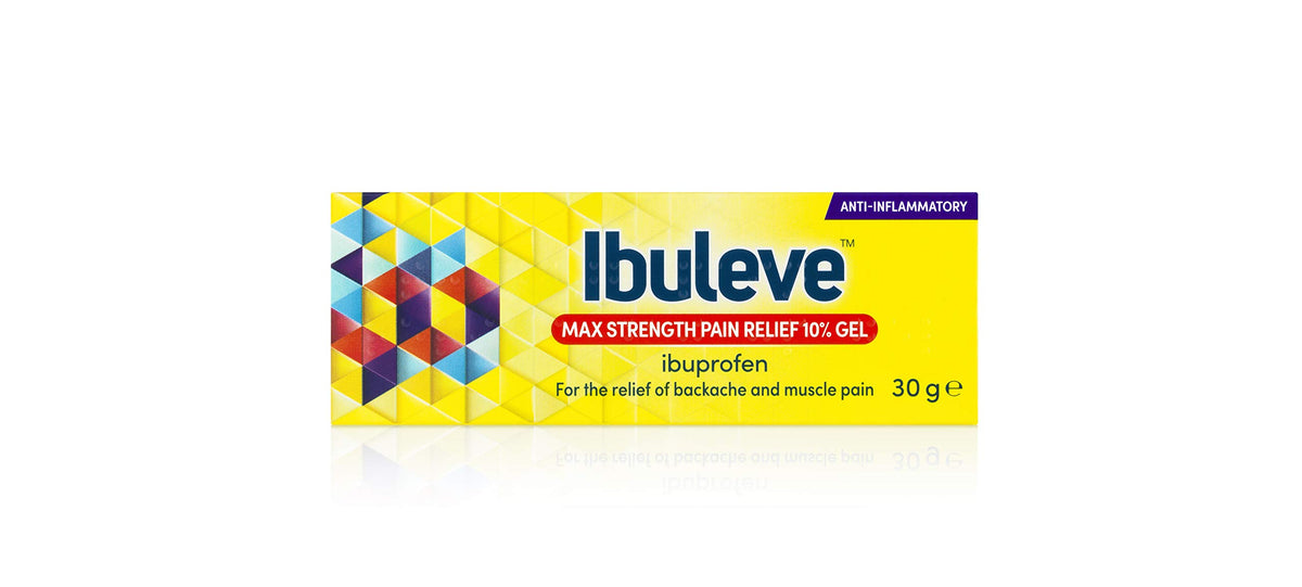 Ibuleve Max Strength Pain Relief 10% Ibuprofen Gel, Maximum Anti-Inflammatory Relief for Joint Pain, Sprains, Backache, Muscular Pains and Sports Injuries, 50 g