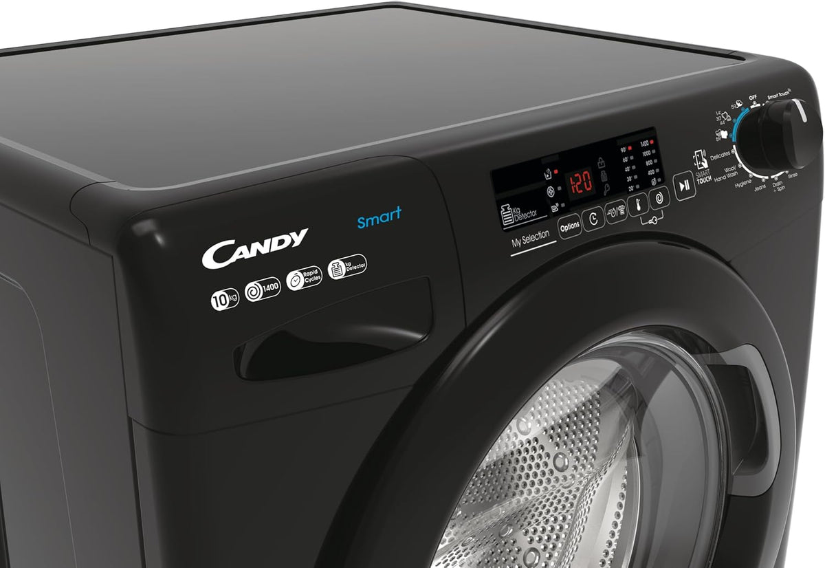 Candy Smart CS 14102DWBB4/80 10kg Washing Machine, B Rated, Black
