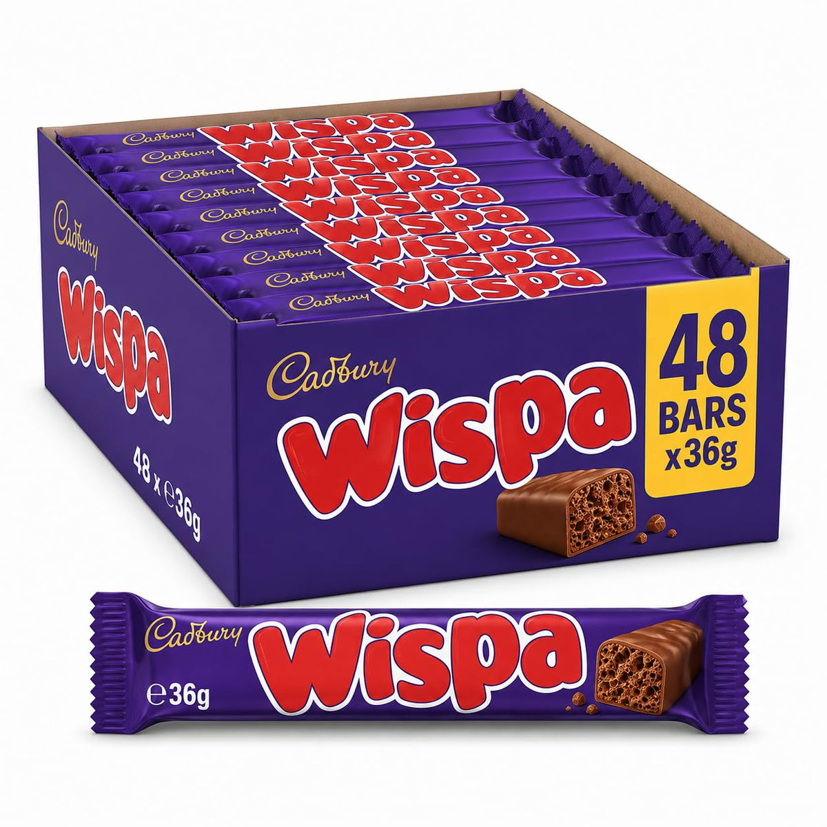 Cadbury Wispa Chocolate Bar, Smooth Milk Chocolate, 4 x 27.9 g (Pack of 1)