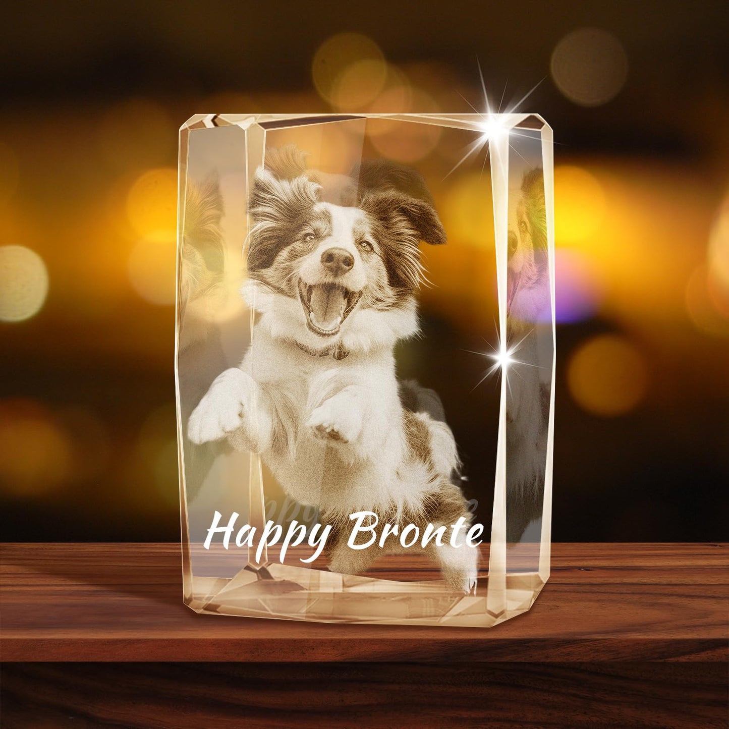 Personalised 3D Crystal Photo Gift, Custom Gifts with 3D Laser Etched, Engraved Inside the Crystal Using Your Photo Customized Memorial Custom Mother’s Day Picture Gift (Cuboid)