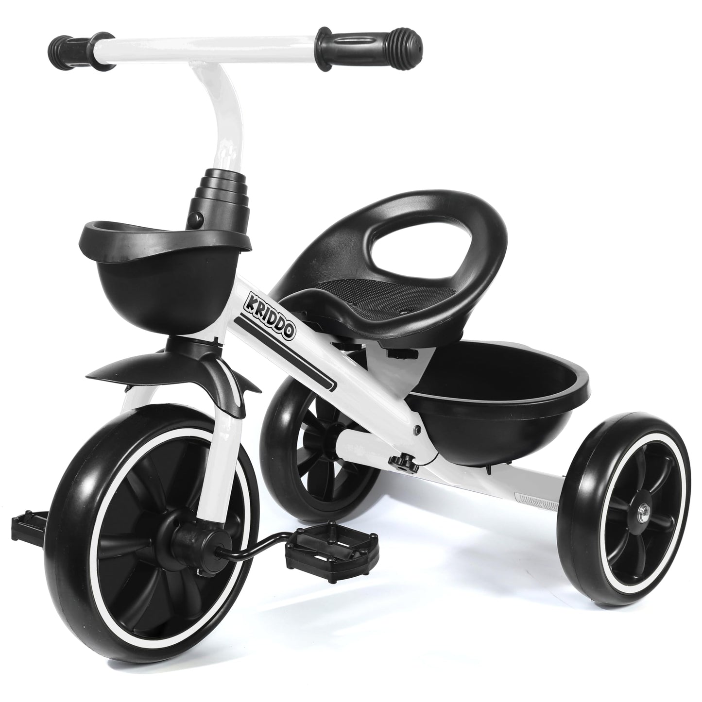 KRIDDO Toddler Tricycle — Anti-Tip Design, BPA-Free | Ages 18 Months to 4 Years | Pink