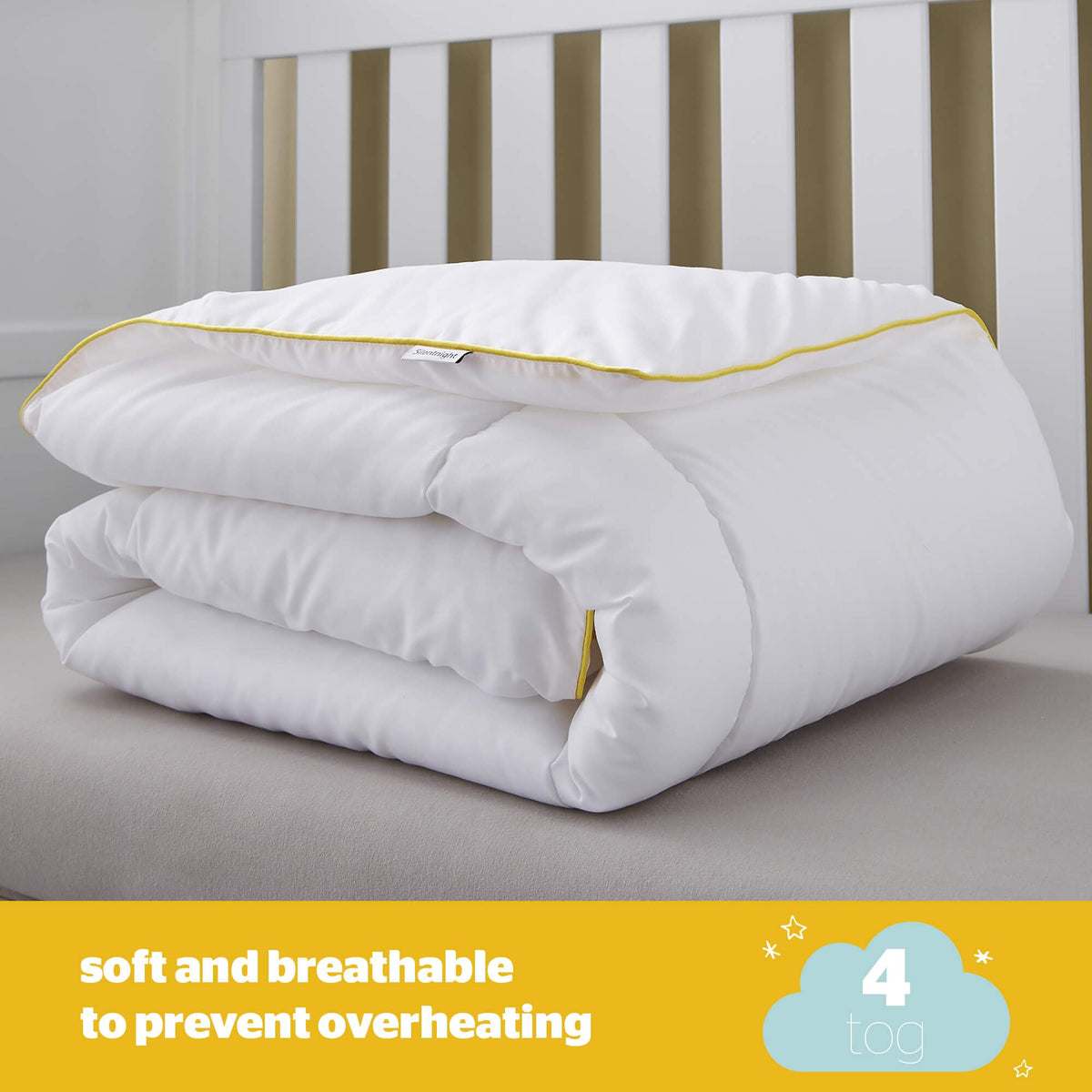 Silentnight Safe Nights Cot Bed Duvet 4 Tog – Anti Allergy Lightweight Soft Snug Nursery Quilt for Children, Kids, Toddlers – Hypoallergenic and Machine Washable – 150x120cm