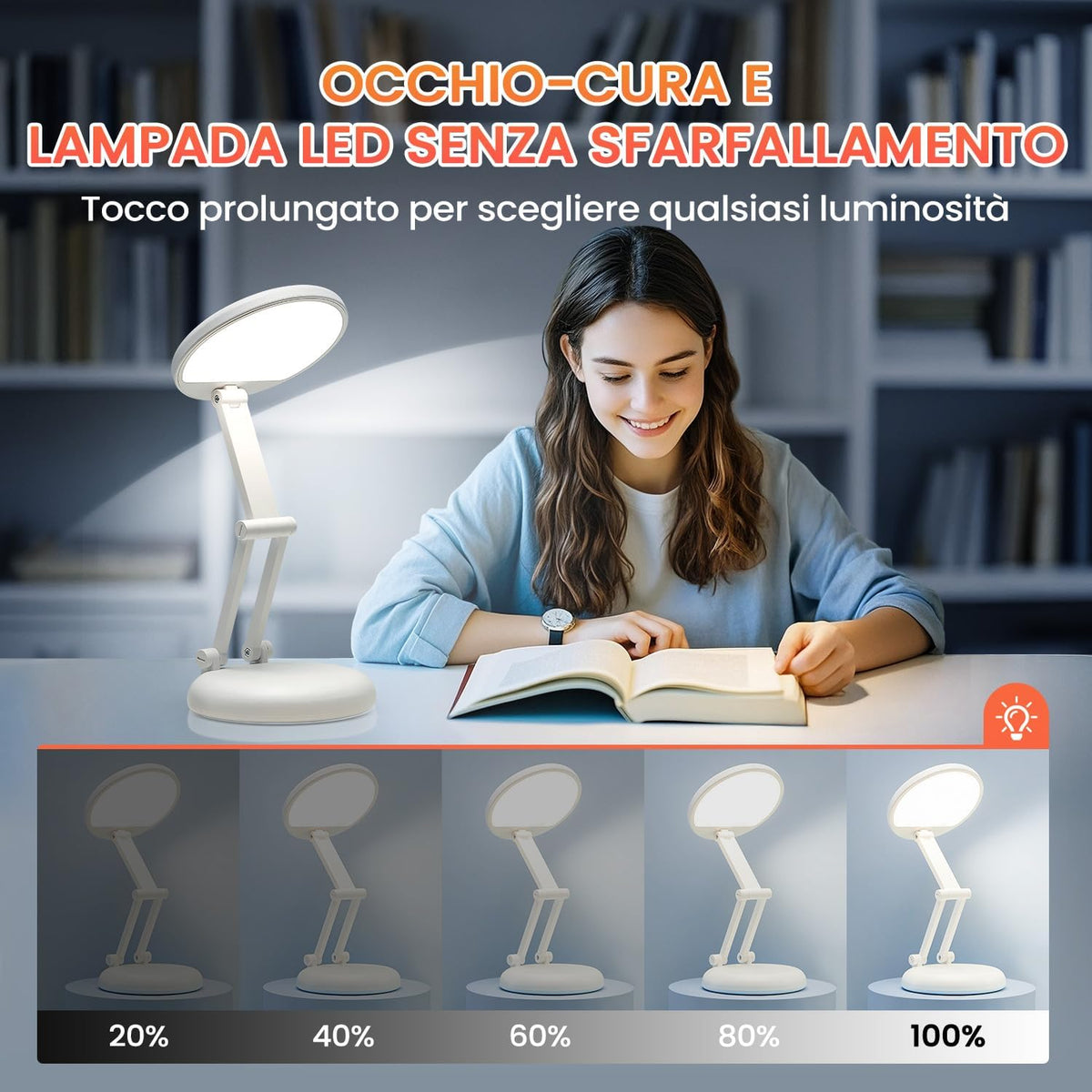 One Fire Rechargeable lamp, Portable Light, Reading Light,Long Battery Life