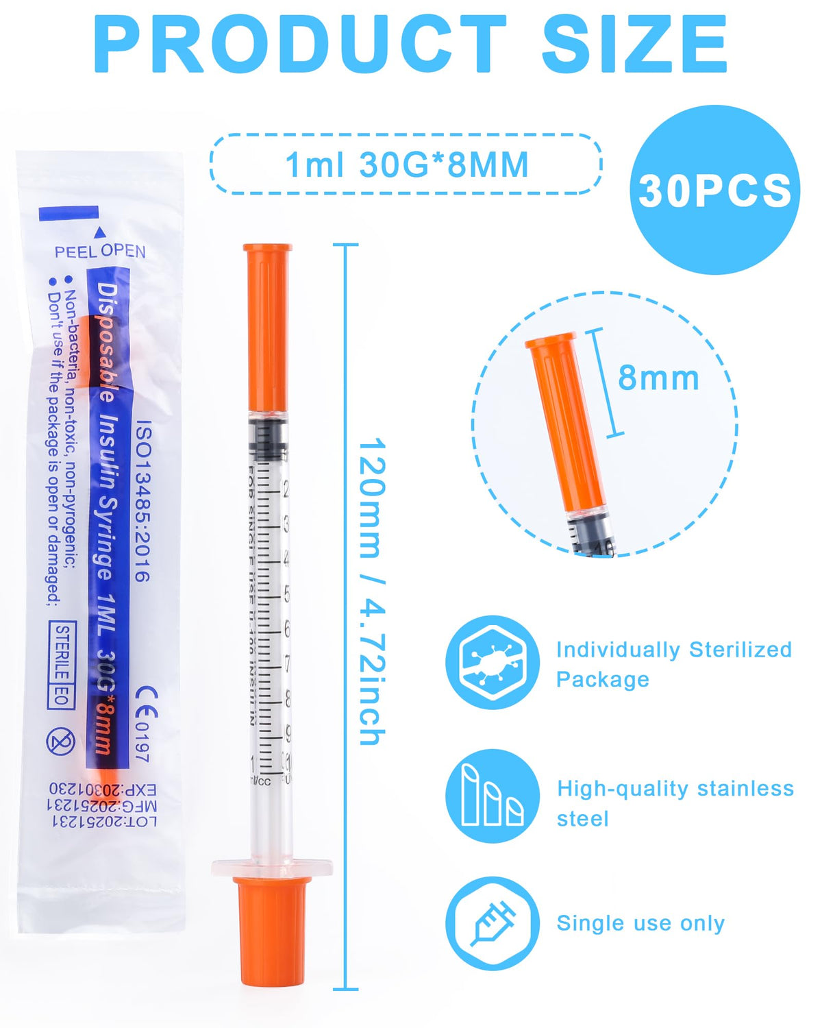 10 Pcs 1ml 30G 8mm Plastic Multiple Uses Measuring Tools