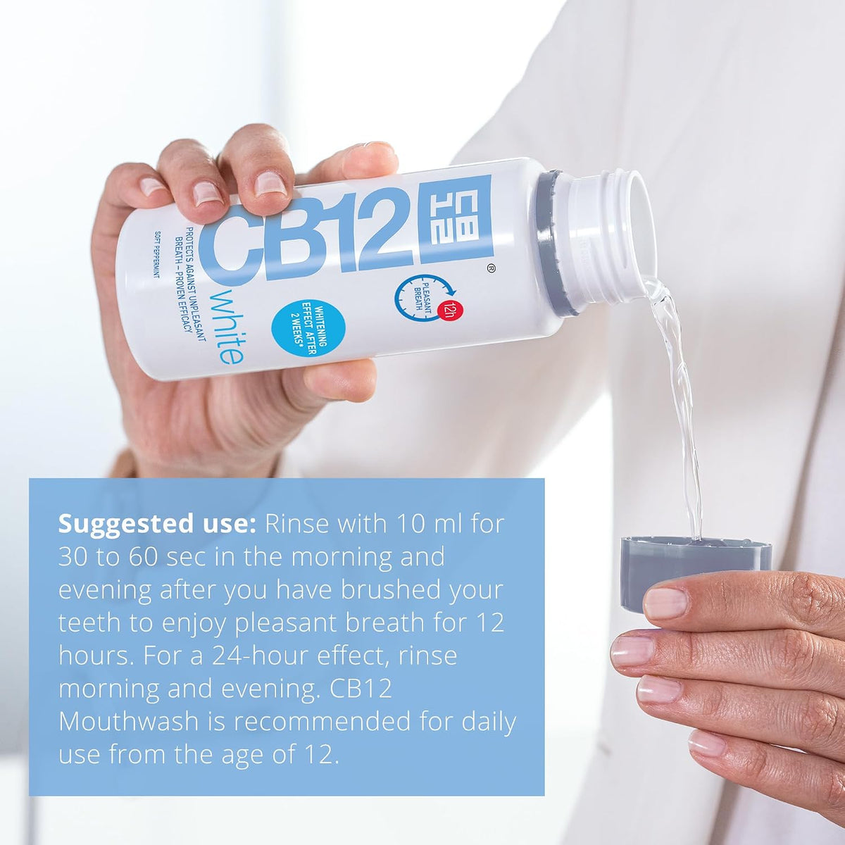 CB12 Whitening Mouthwash Alcohol Free for 12H Bad Breath Treatment 250ml