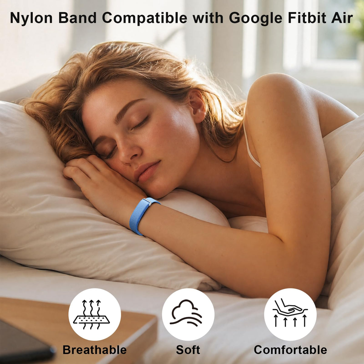 Compatible with Google Fitbit Air Strap Nylon Loop Sport Replacement Band