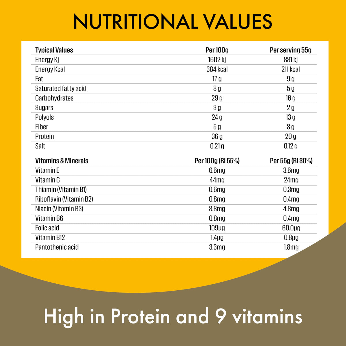 FULFIL Vitamin and Protein Bars, Chocolate Salted Caramel Flavour, 15 x 55g