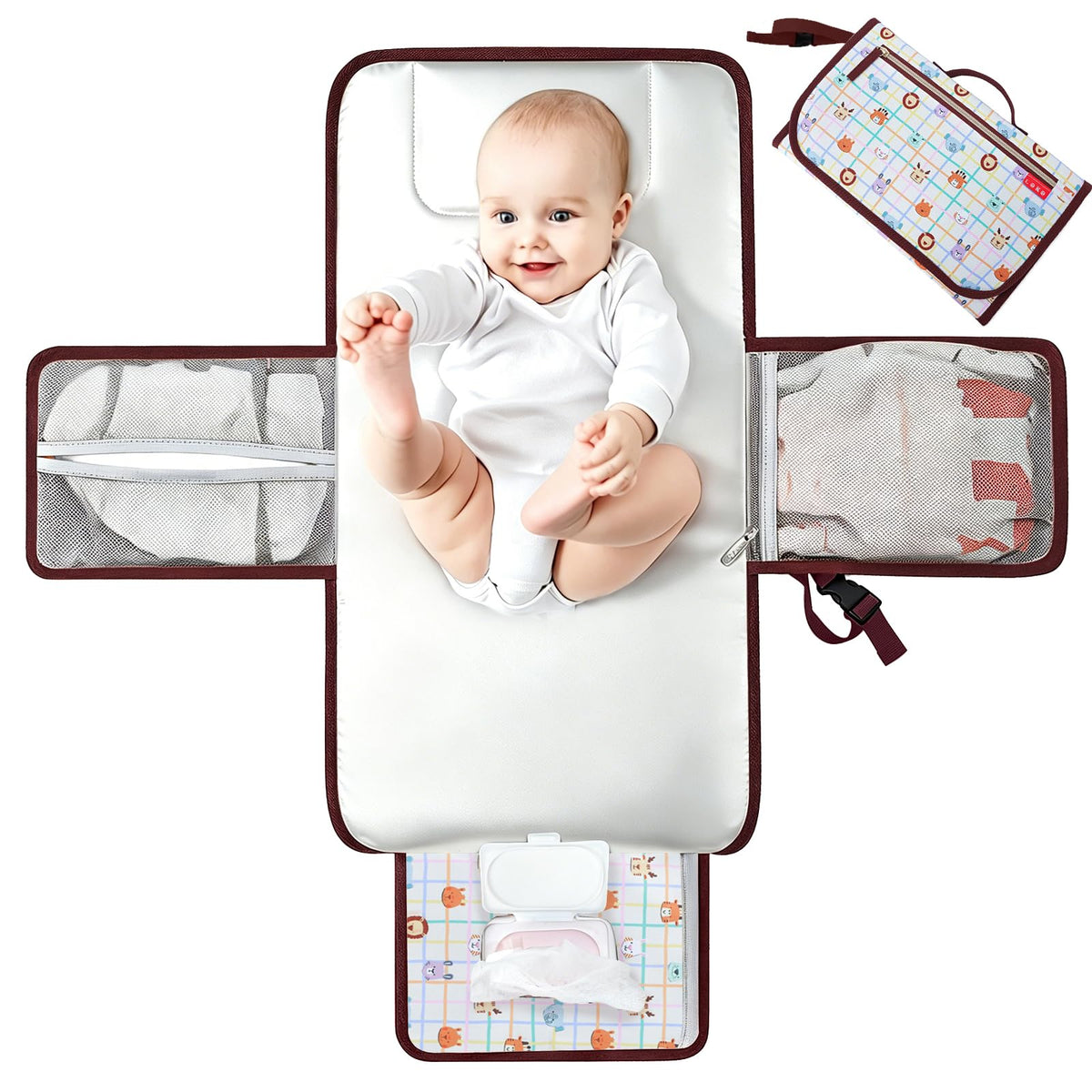 Lekebaby Portable Nappy Changing Mat Travel Baby Change Mat
