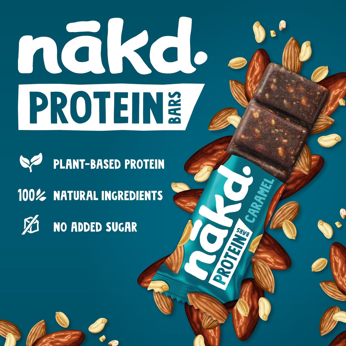 Nakd Cocoa Hazelnut Protein Bar - Vegan - Gluten Free - Healthy Snack, 45g (Pack of 16 bars)