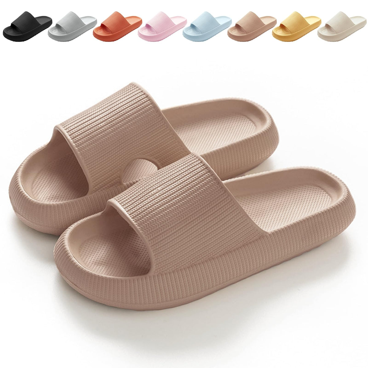 BHFRGAS Sliders Cloud Slippers Women Men，Non-Slip Mens Womens Slippers Cloud Sliders，Soft Flip Flops with Thick Sole for Shower Bathroom Pool Beach