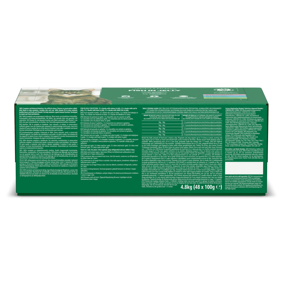 by Amazon Grain-Free Complete Wet Food for Adult Cats, Mixed Selection In Jelly, 4.8 kg (48 pouches of 100g)